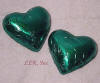 Green Foil WRapped Chocolate Hearts