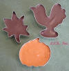autumn thanksgiving shaped cookie cutters filled with chocolate