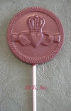 chocolate claddagh lollipop