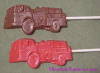 Fire Truck Chocolate Lollipop